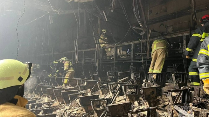 Появилось видео из уничтоженного огнем концертного зала "Крокуса"